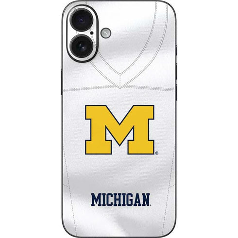 University of Michigan White Jersey iPhone 16 Plus Skin